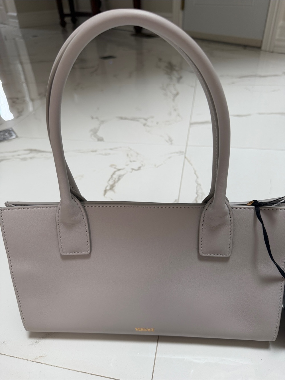 Versace Medusa 95 Pearl Grey Gold Tote - Picture 7 of 11
